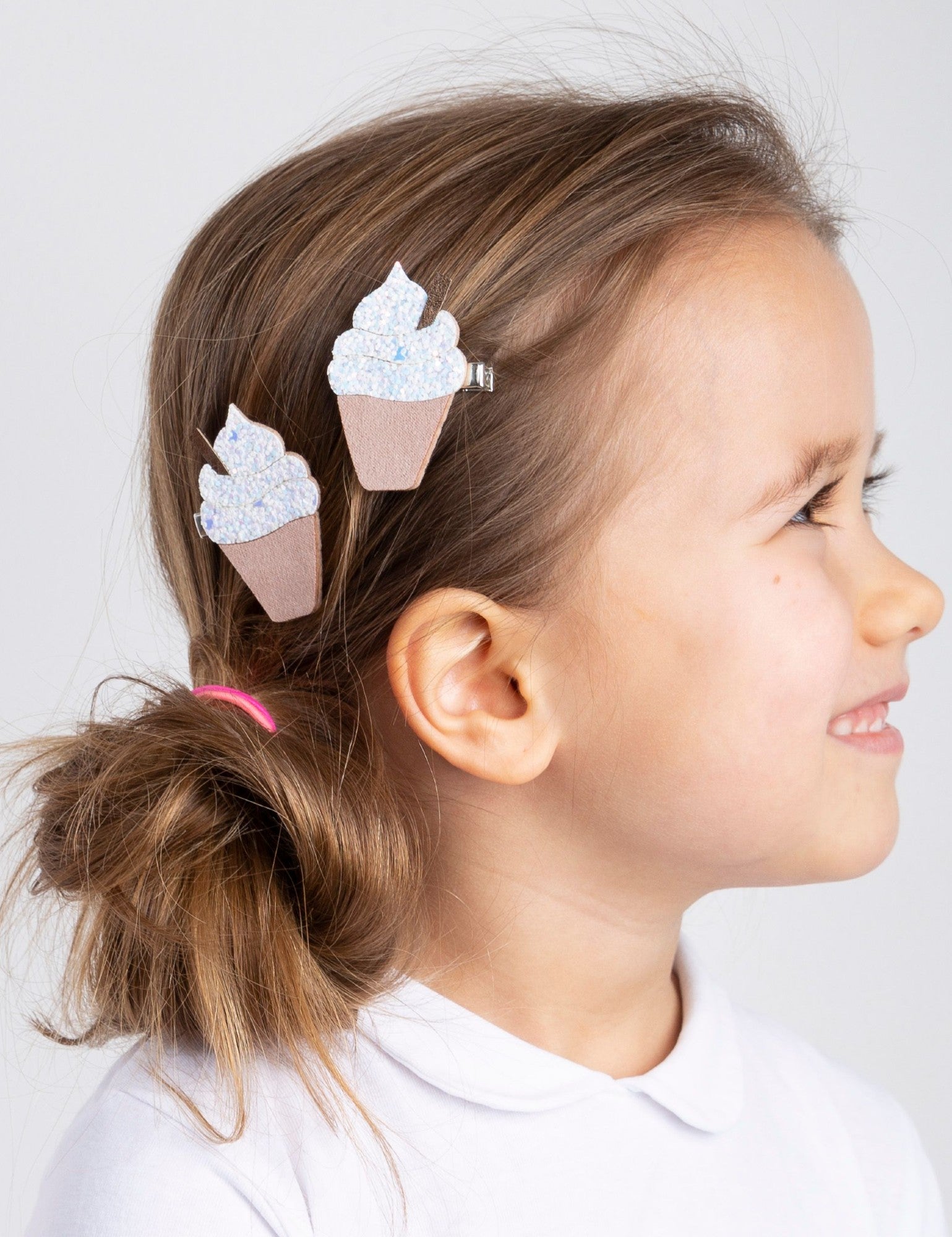 Ice cream hair clips  - White