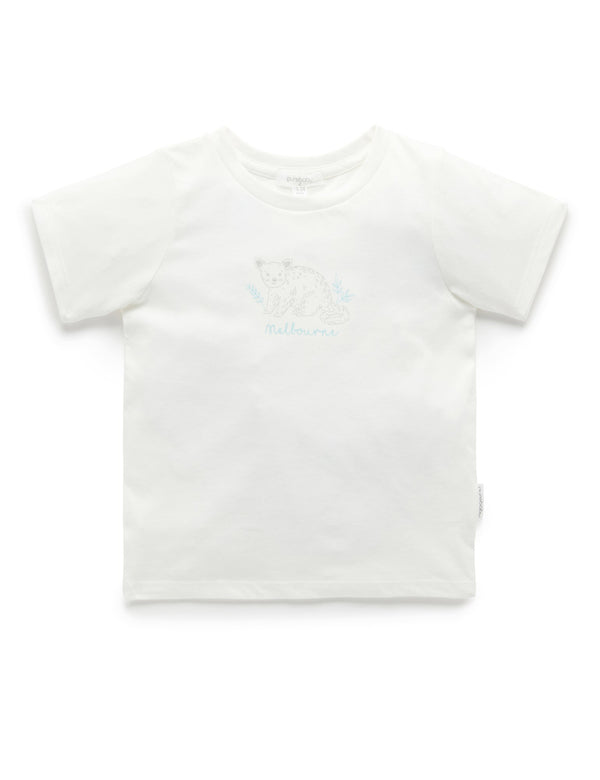 Melbourne Print TShirt - Vanilla