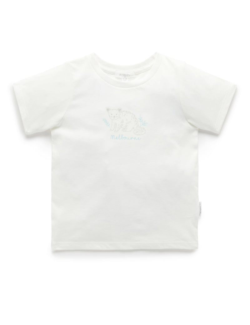 Melbourne Print TShirt - Vanilla
