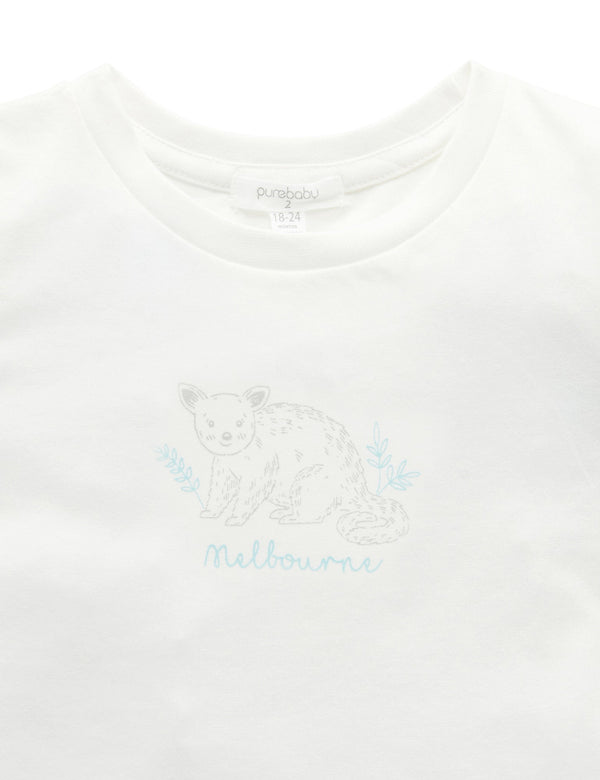 Melbourne Print TShirt - Vanilla