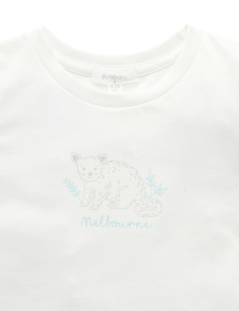 Melbourne Print TShirt - Vanilla
