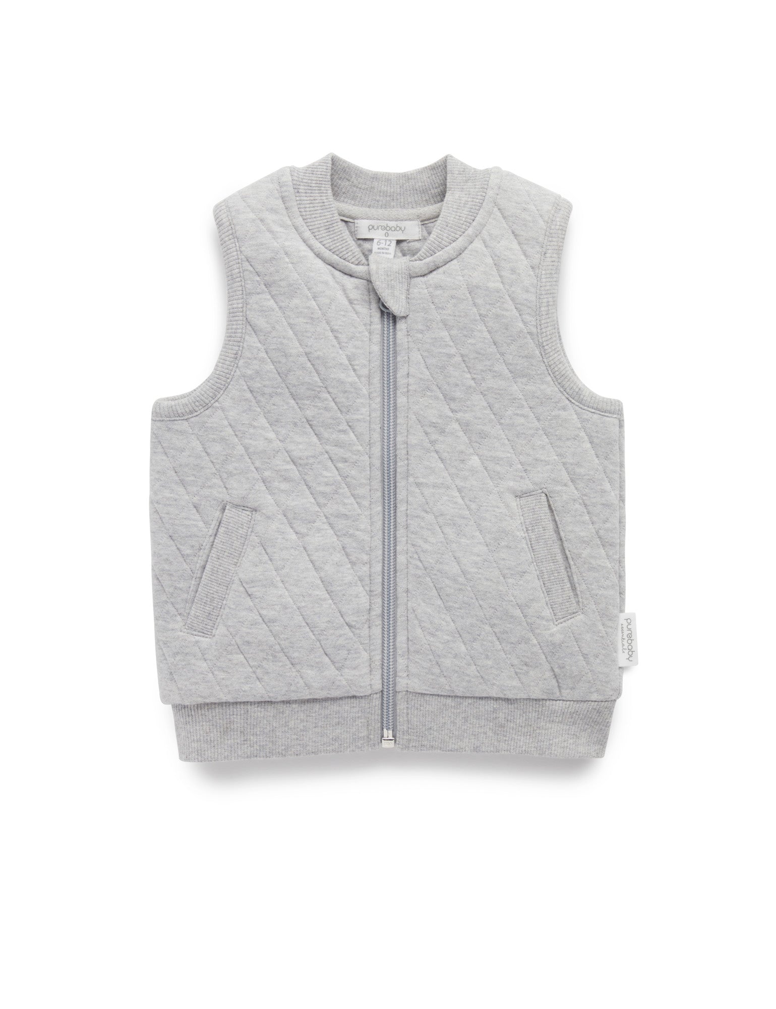 Quilted Vest - Grey Melange