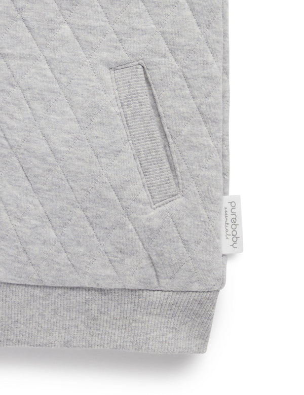Quilted Vest - Grey Melange