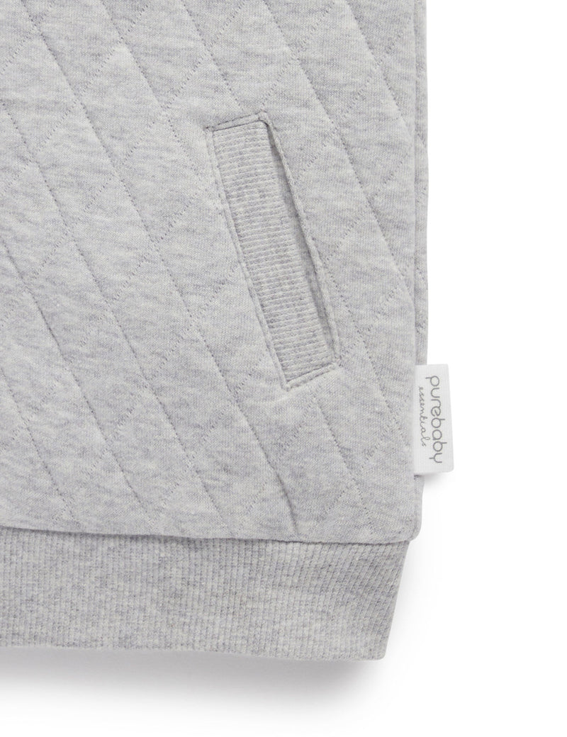 Quilted Vest - Grey Melange