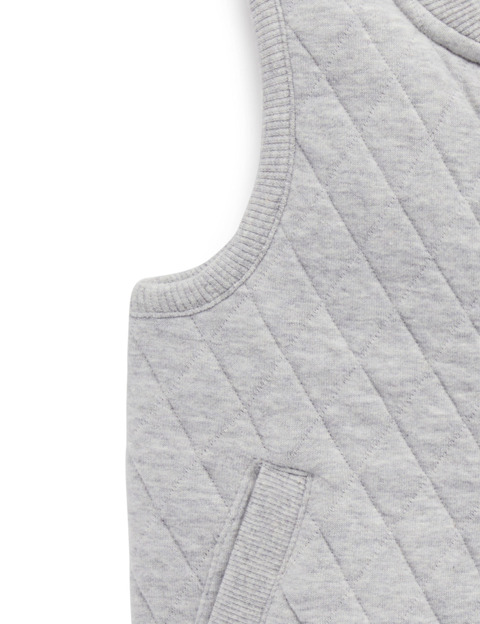 Quilted Vest - Grey Melange