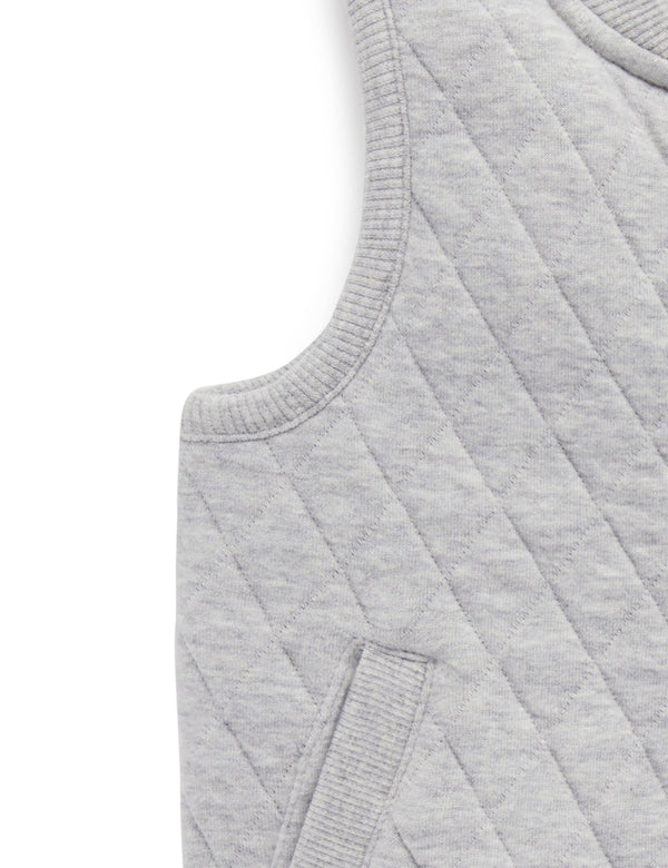 Quilted Vest - Grey Melange