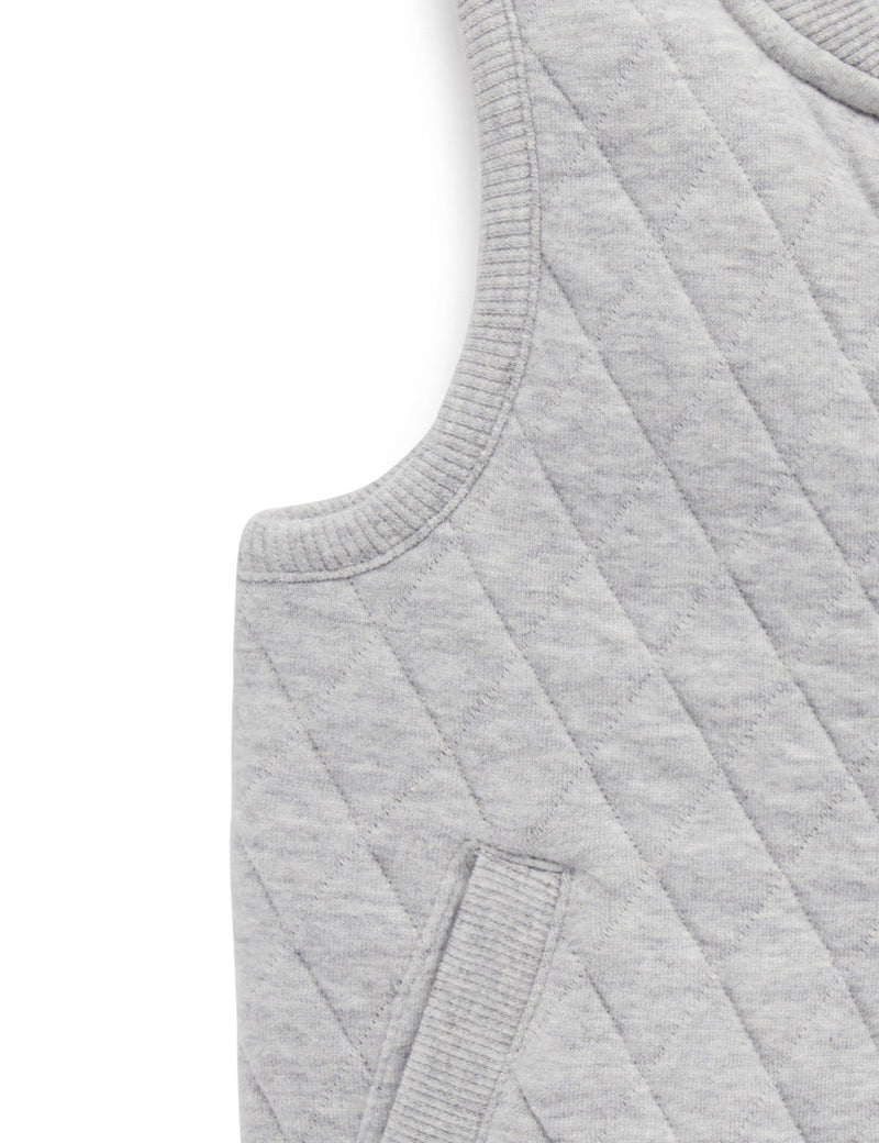 Quilted Vest - Grey Melange