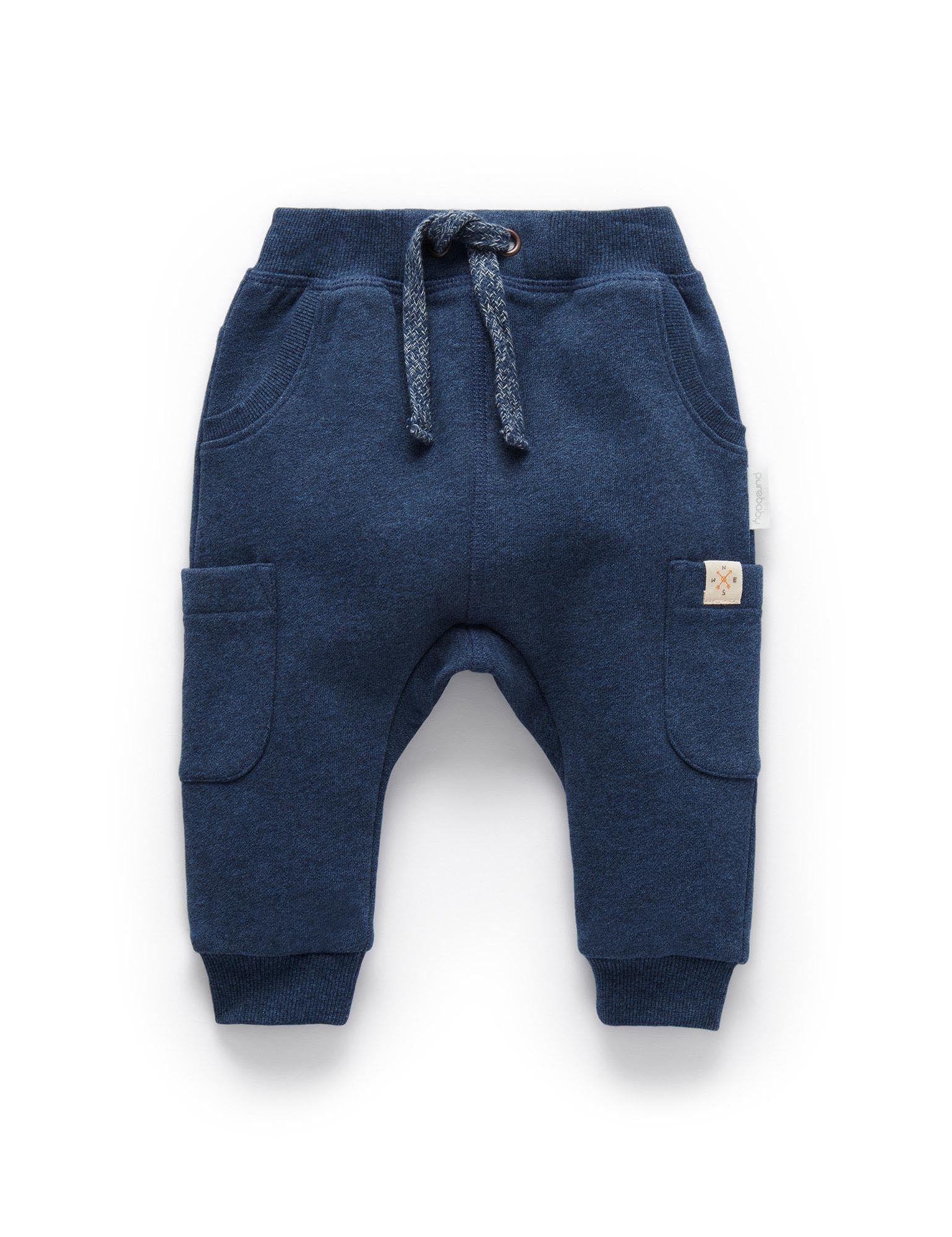 Indigo Slouchy Track Pants - Indigo Melange