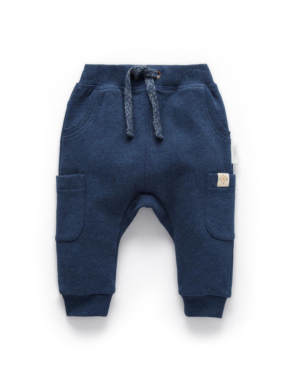 Indigo Slouchy Track Pants - Indigo Melange