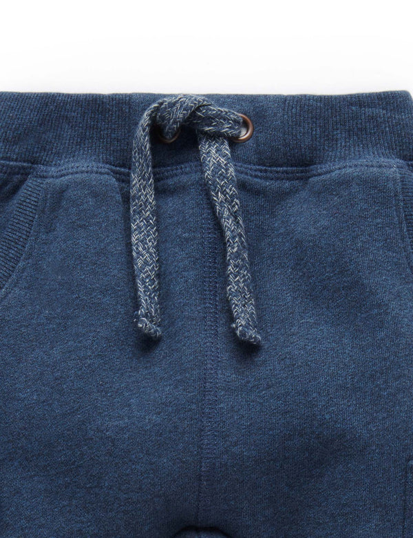 Indigo Slouchy Track Pants - Indigo Melange