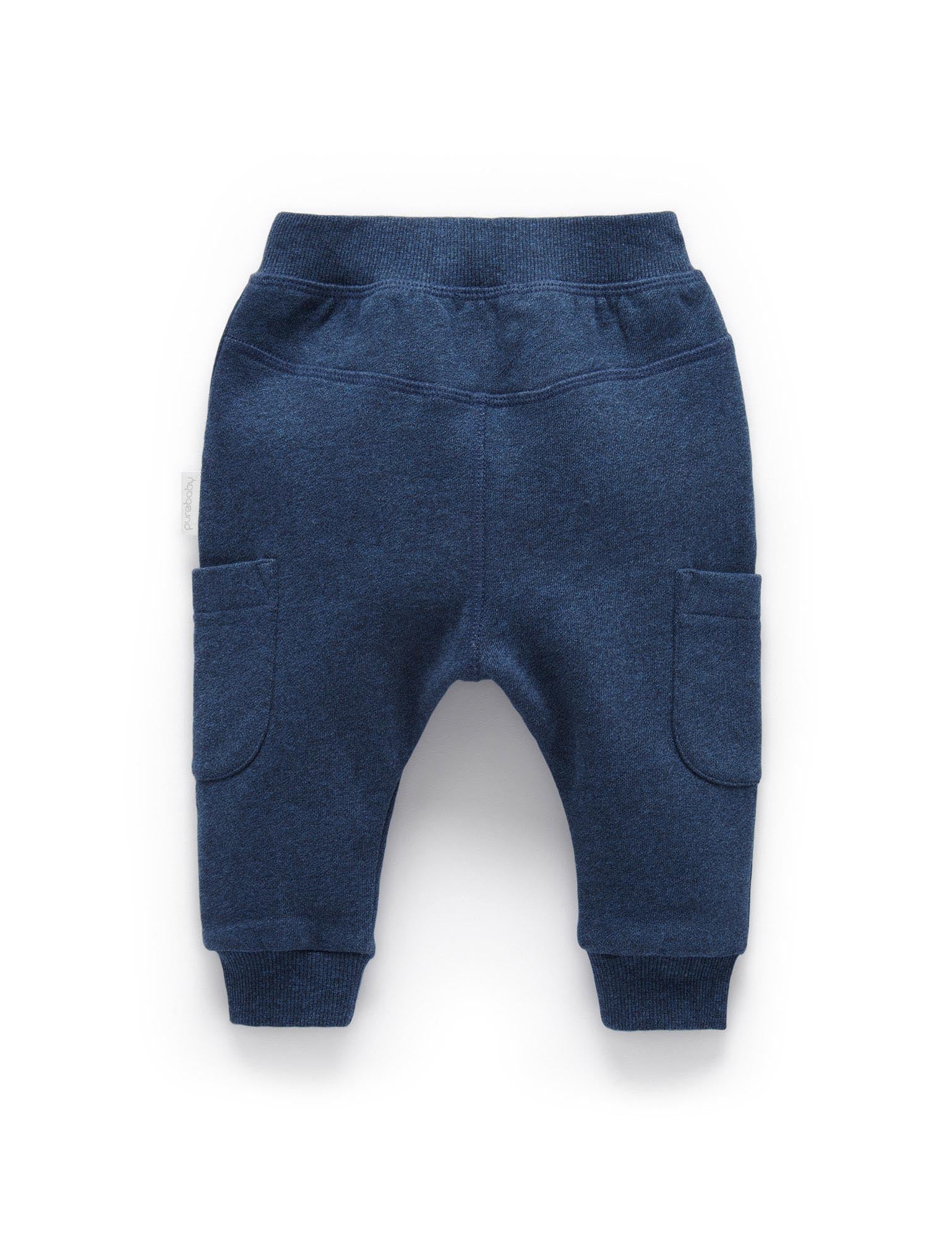 Indigo Slouchy Track Pants - Indigo Melange