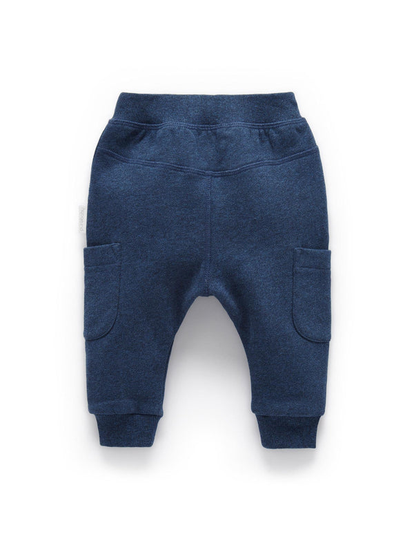 Indigo Slouchy Track Pants - Indigo Melange