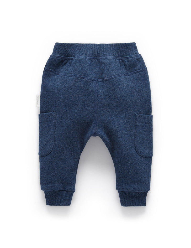 Indigo Slouchy Track Pants - Indigo Melange