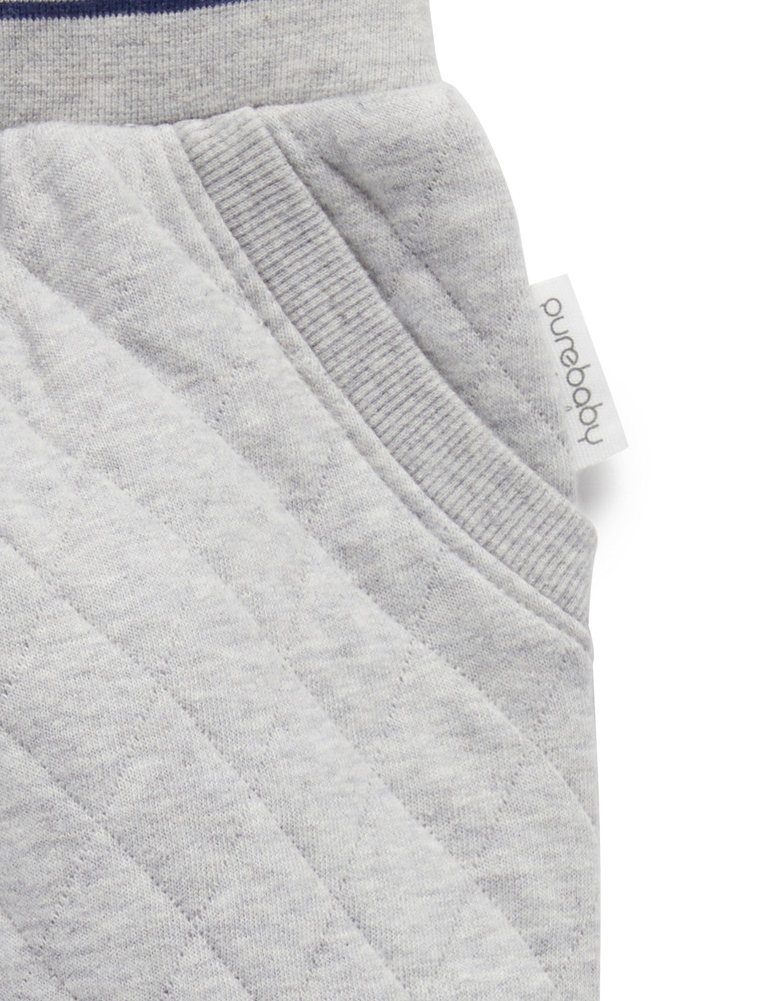Quilted Track Pants - Grey Melange
