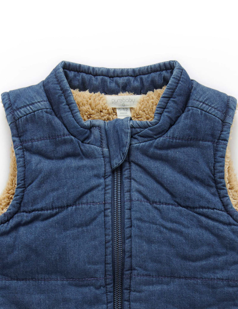 Indigo Vest - Mid Denim