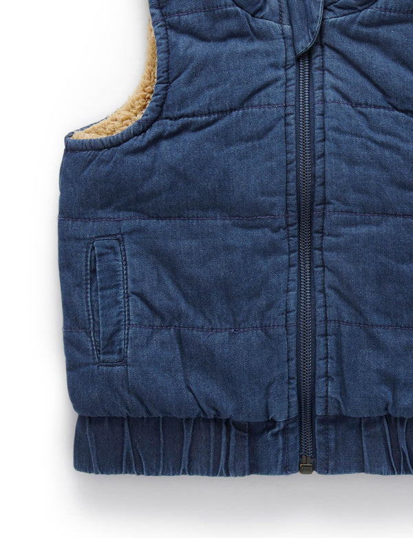 Indigo Vest - Mid Denim