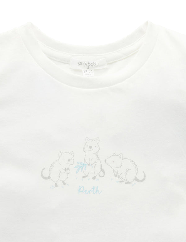Perth Print TShirt - Vanilla