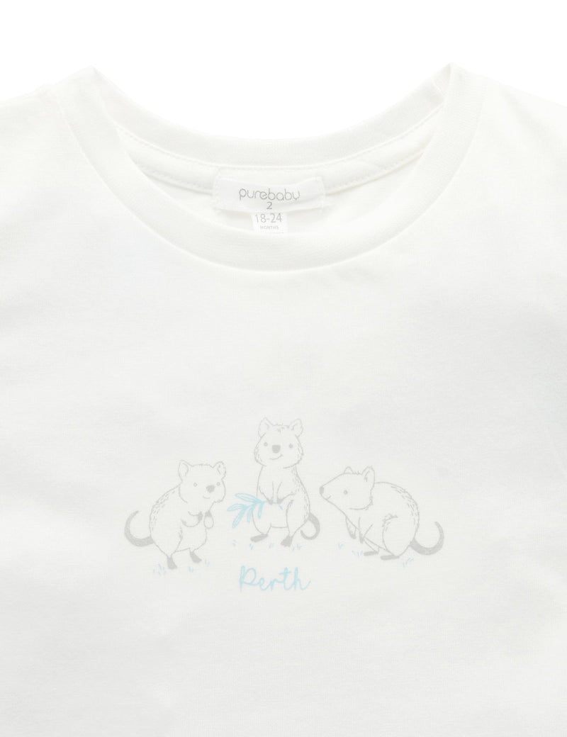 Perth Print TShirt - Vanilla