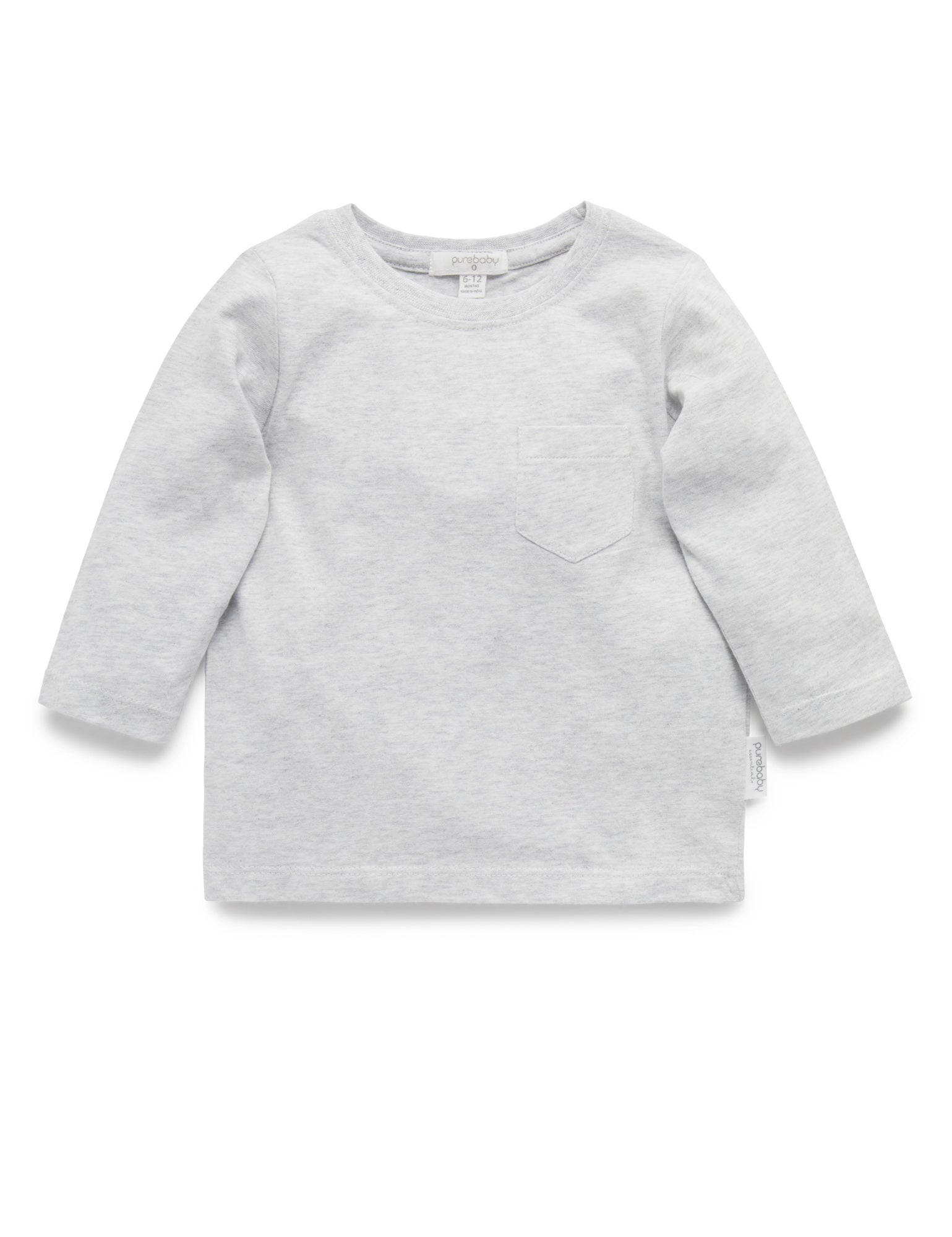 Basic Long Sleeve Tee - Pale Grey Melange