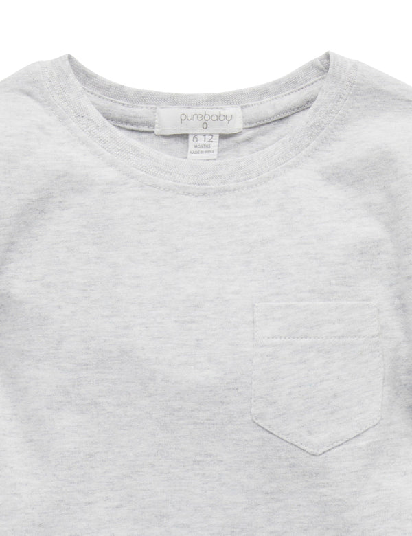Basic Long Sleeve Tee - Pale Grey Melange