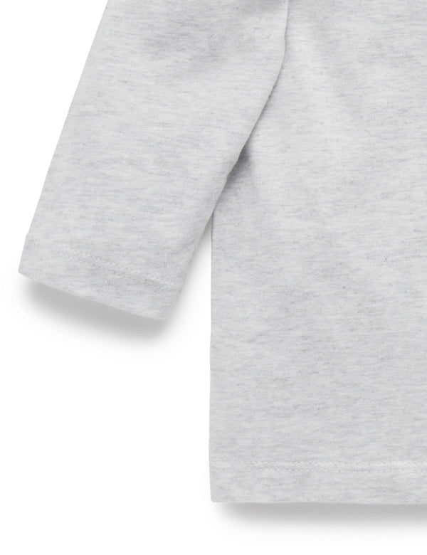 Basic Long Sleeve Tee - Pale Grey Melange