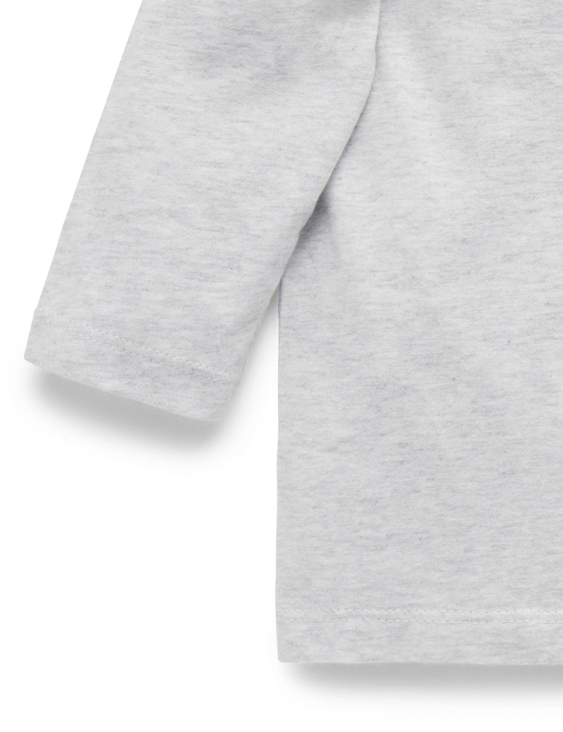 Basic Long Sleeve Tee - Pale Grey Melange