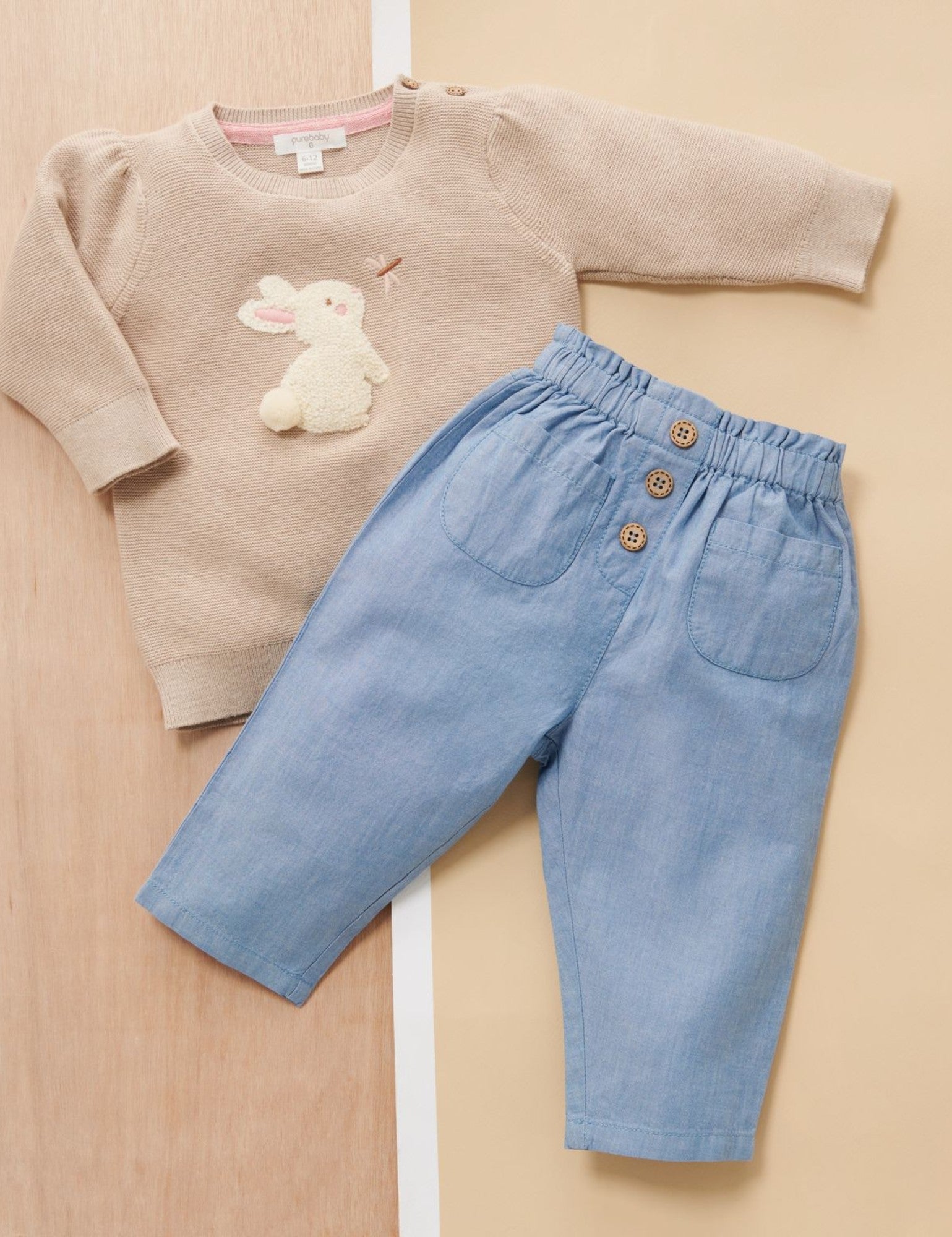 Relaxed Chambray Pants - Mid Blue Chambray