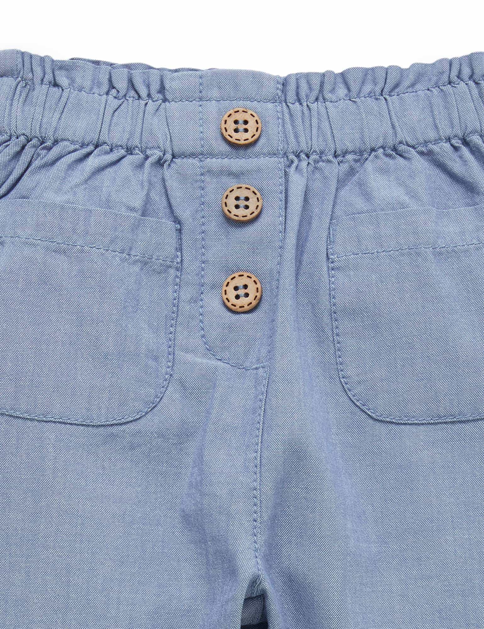 Relaxed Chambray Pants - Mid Blue Chambray