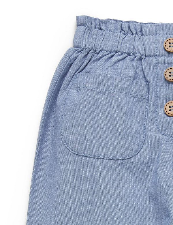 Relaxed Chambray Pants - Mid Blue Chambray