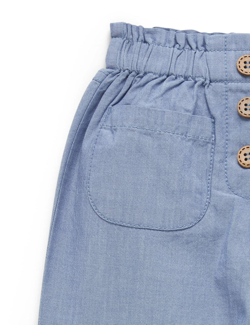 Relaxed Chambray Pants - Mid Blue Chambray