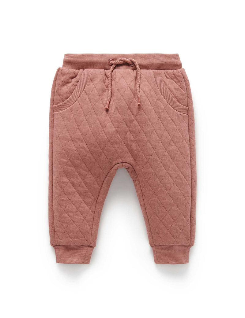 Quilted Track Pants - Prune