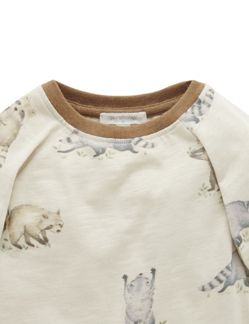 Busy Raccoon Tee - Raccoon Print