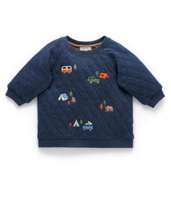 Camp Ground Windcheater - Indigo/Acorn Melange