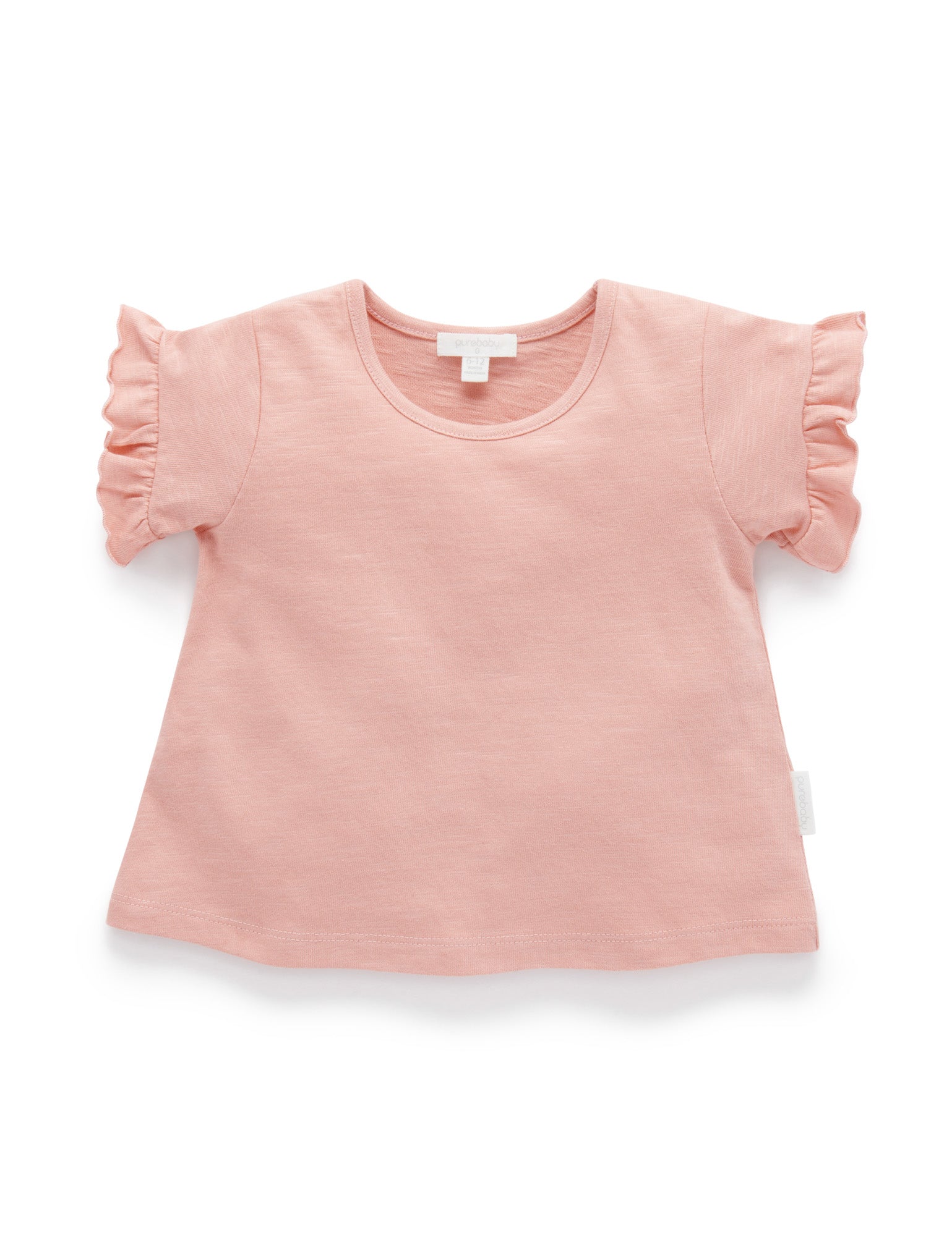 Basic Ruffle Tee - Apricot