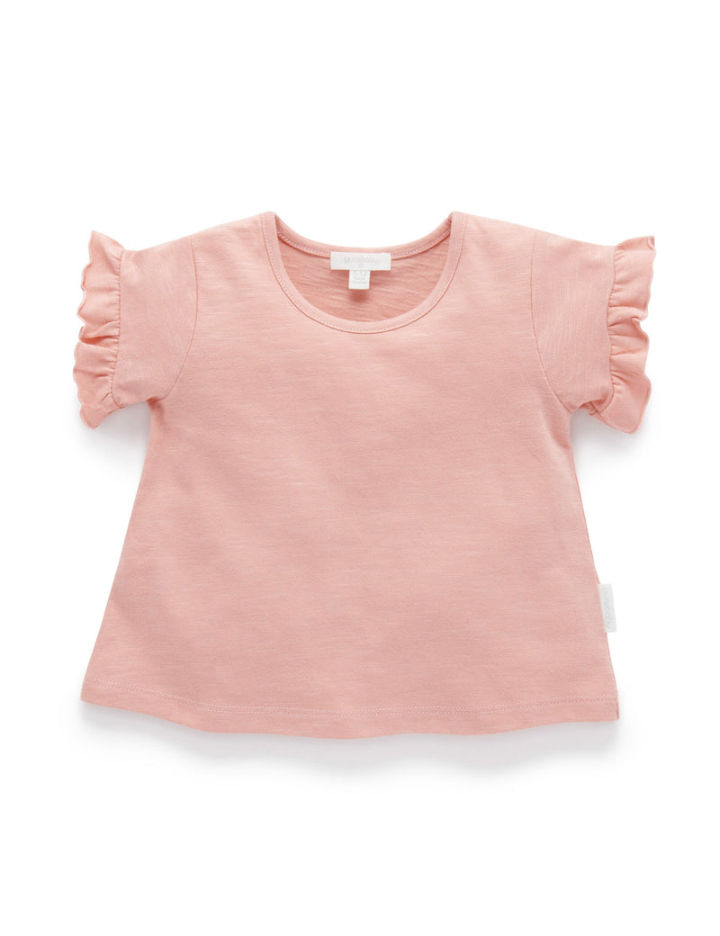 Basic Ruffle Tee - Apricot