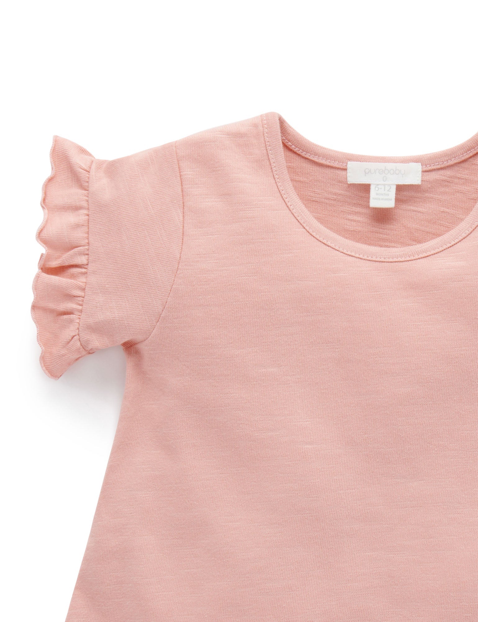 Basic Ruffle Tee - Apricot
