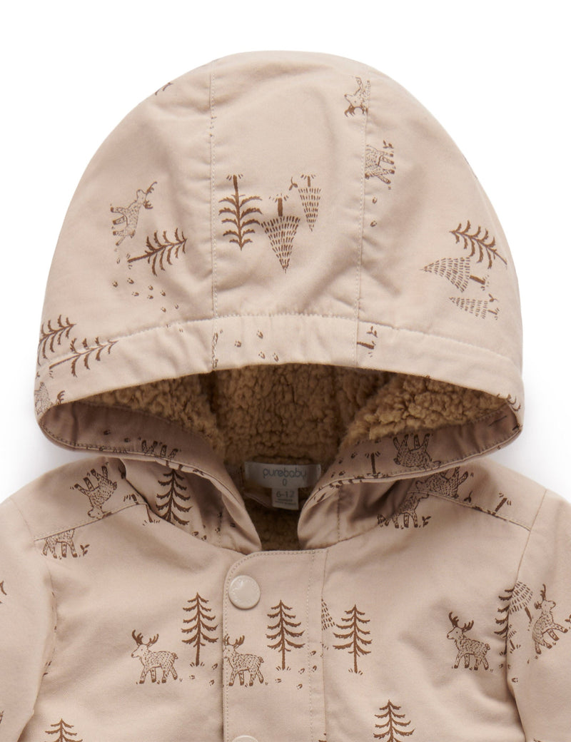 Padded Anorak - Wandering Moose Print