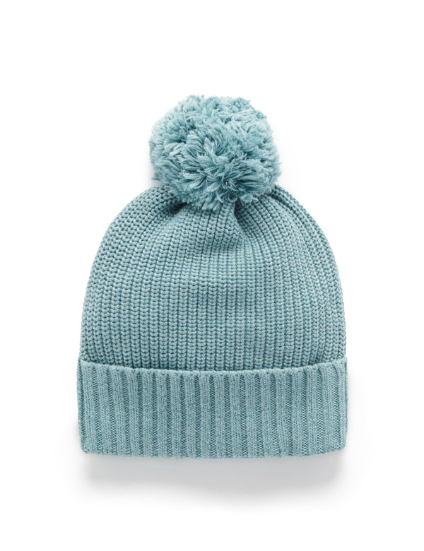 Fishermans Rib Beanie - Moss Melange
