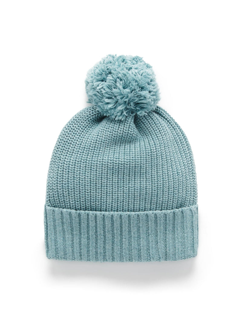 Fishermans Rib Beanie - Moss Melange