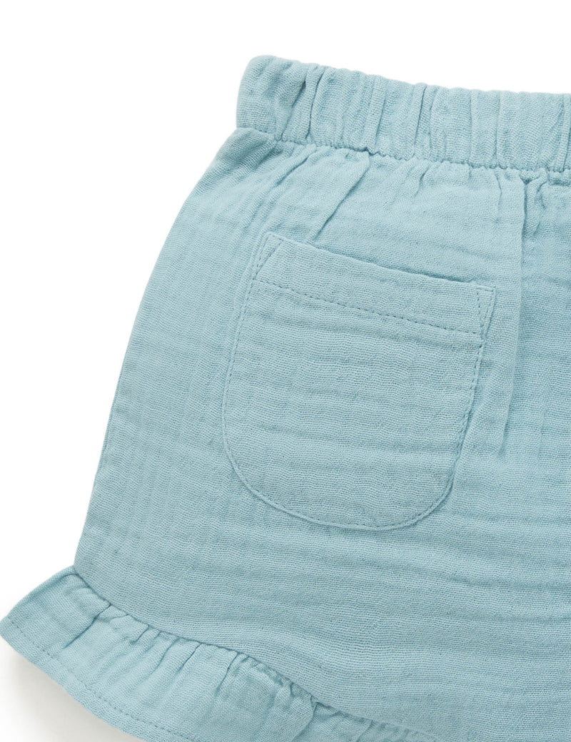 Ruffle Shorts - Pond