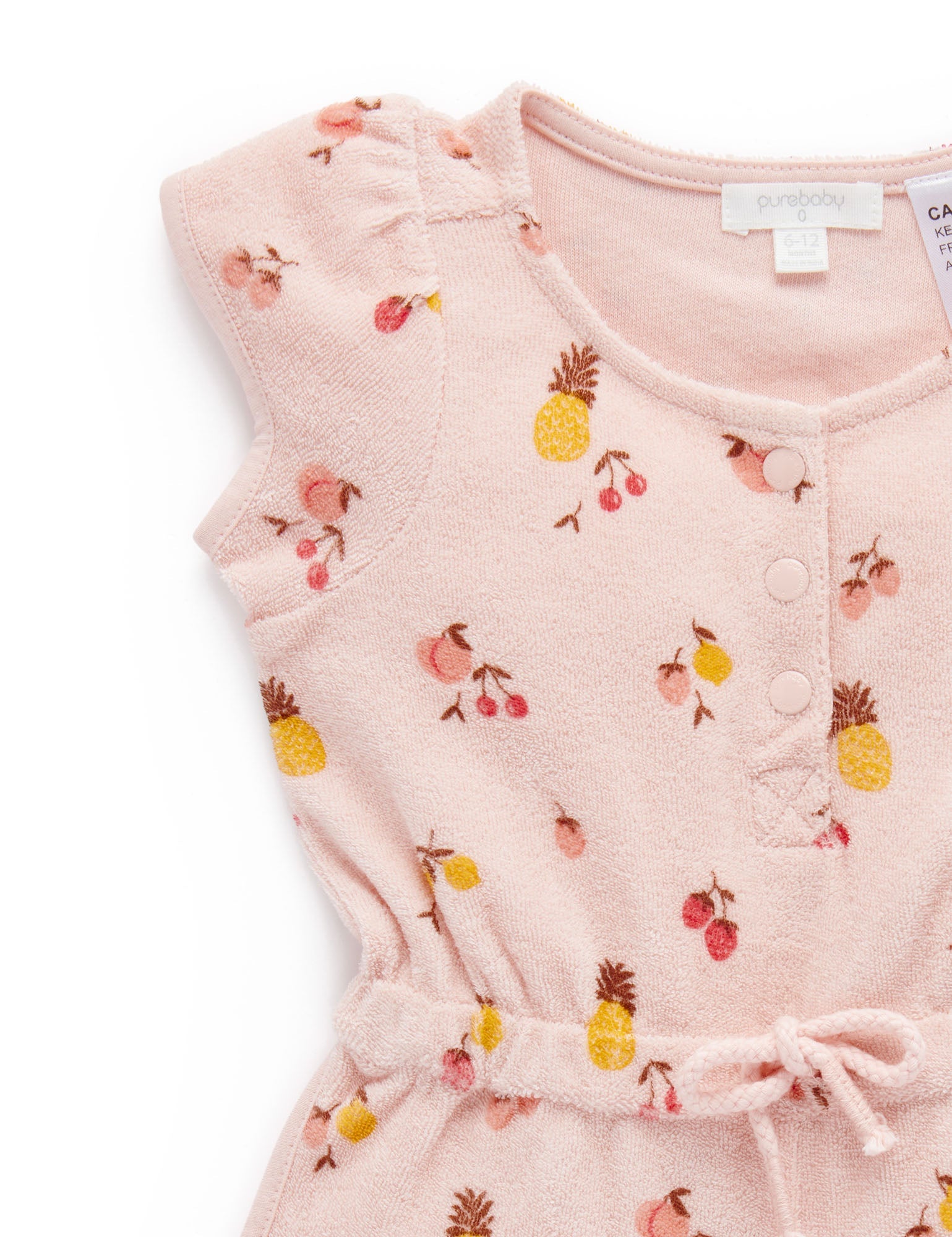 Towelling Playsuit - Summer Fruits Print