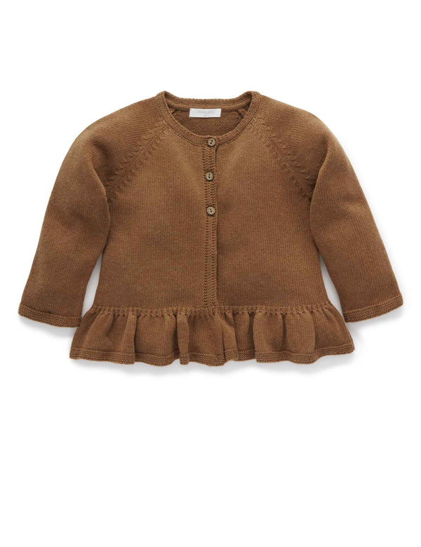 Ruffle Cardigan - Maple Melange