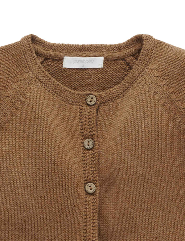 Ruffle Cardigan - Maple Melange