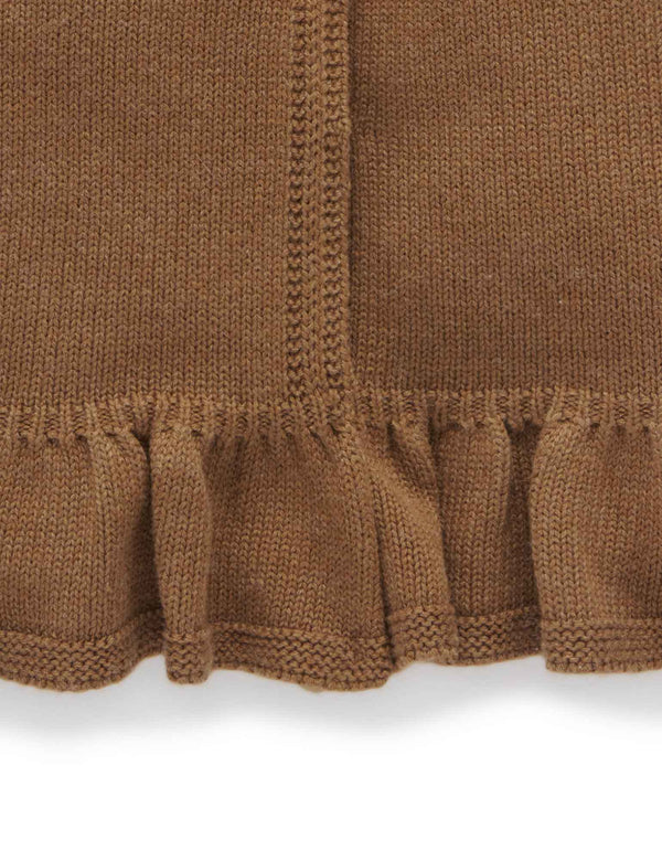Ruffle Cardigan - Maple Melange