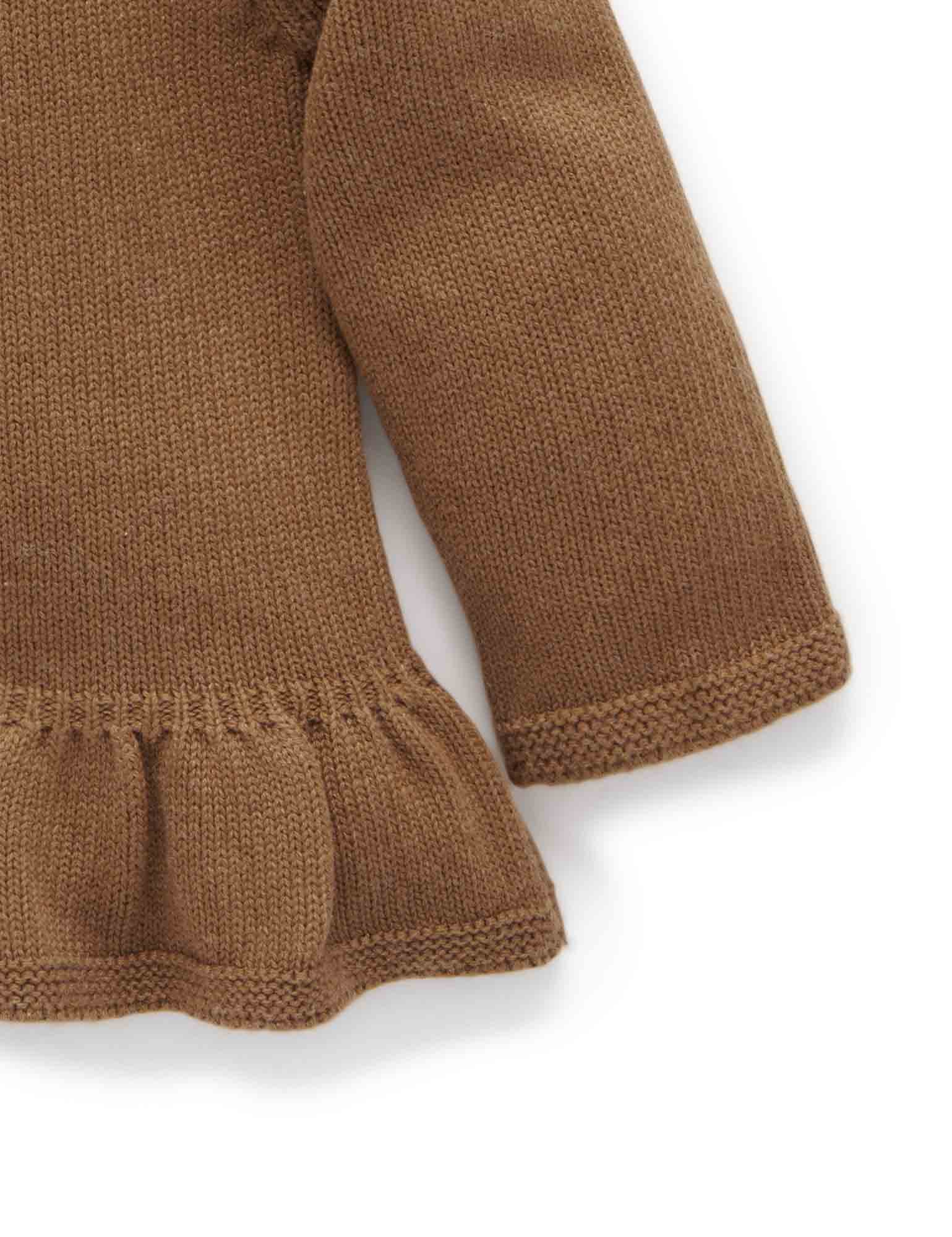 Ruffle Cardigan - Maple Melange