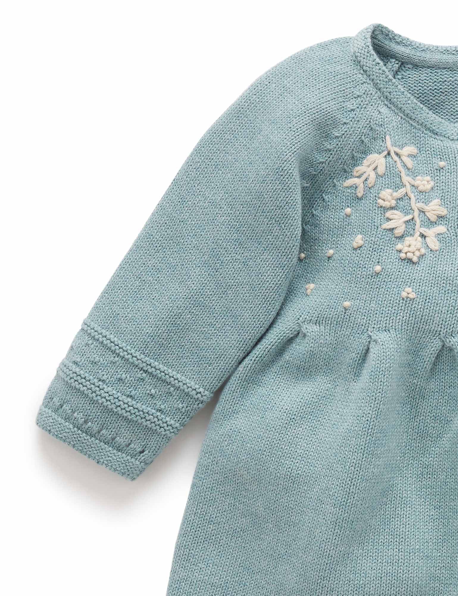Winter Flower Dress - Moss Melange