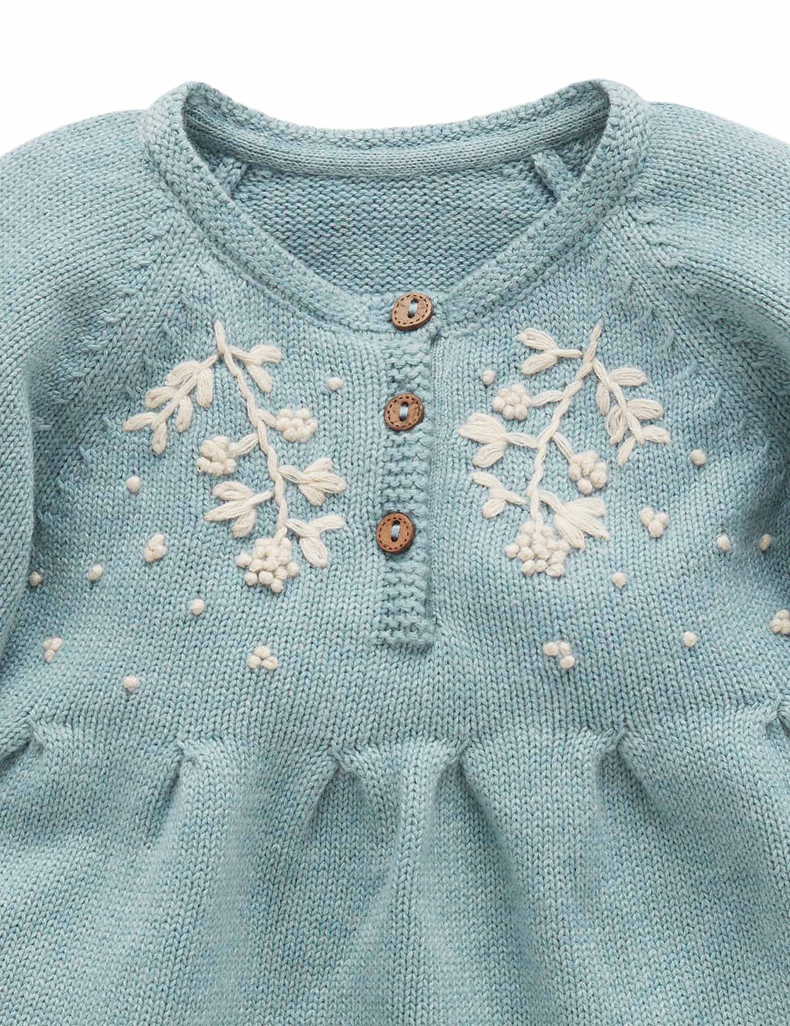 Winter Flower Dress - Moss Melange