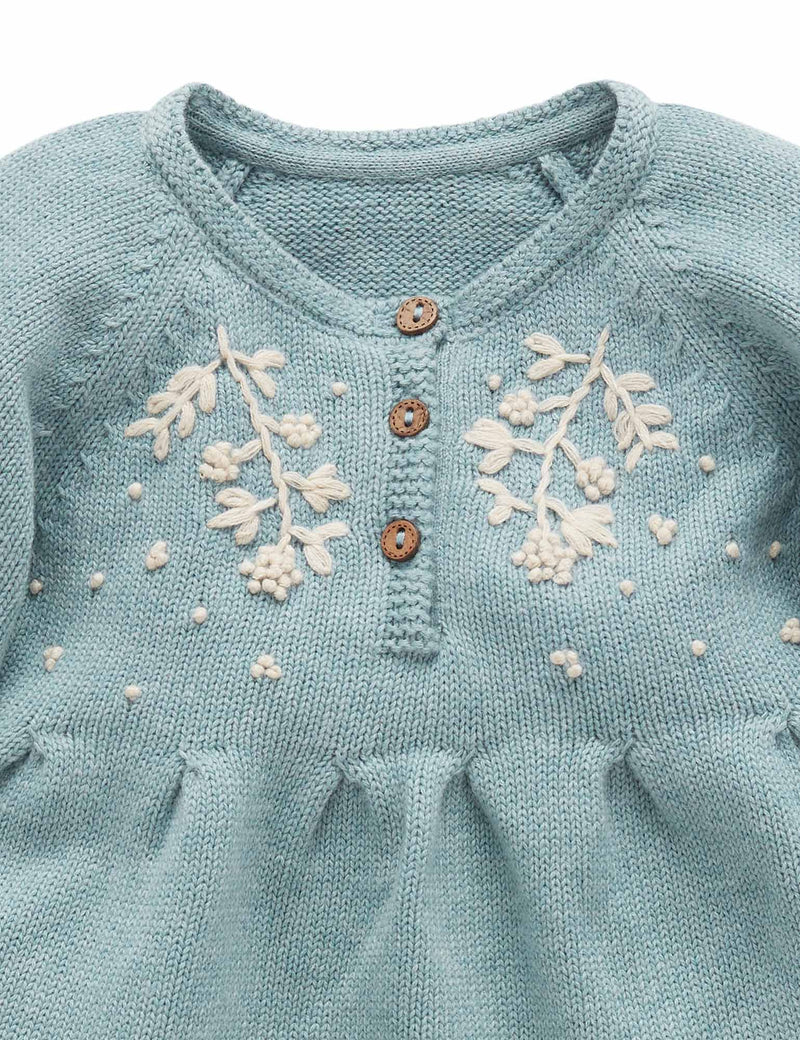 Winter Flower Dress - Moss Melange