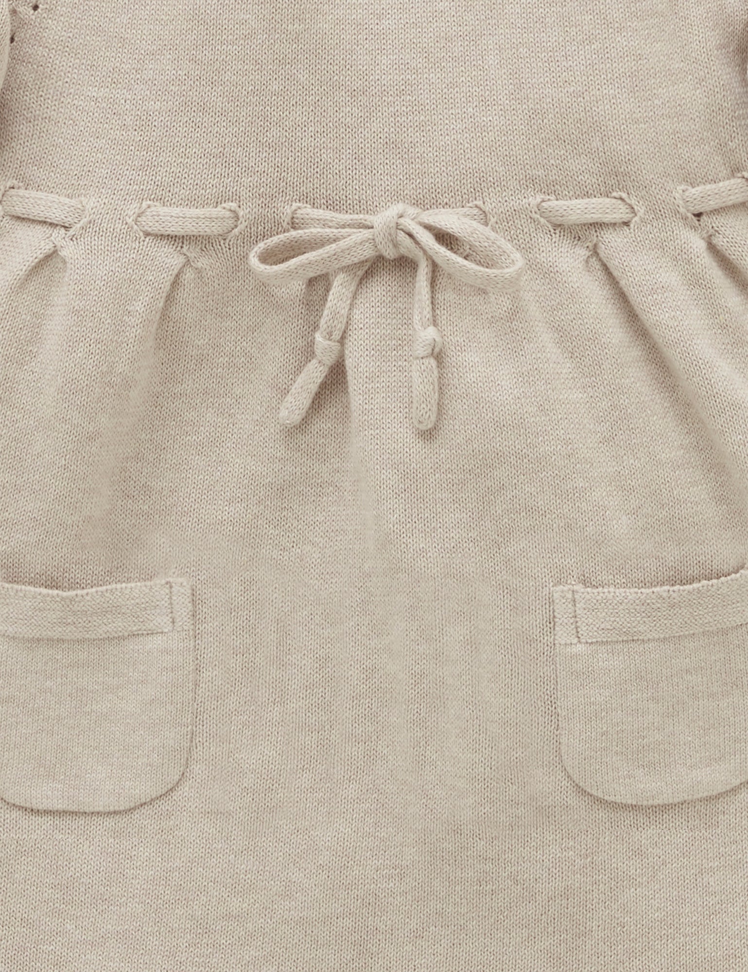 Scalloped Knitted Dress - Camel Melange