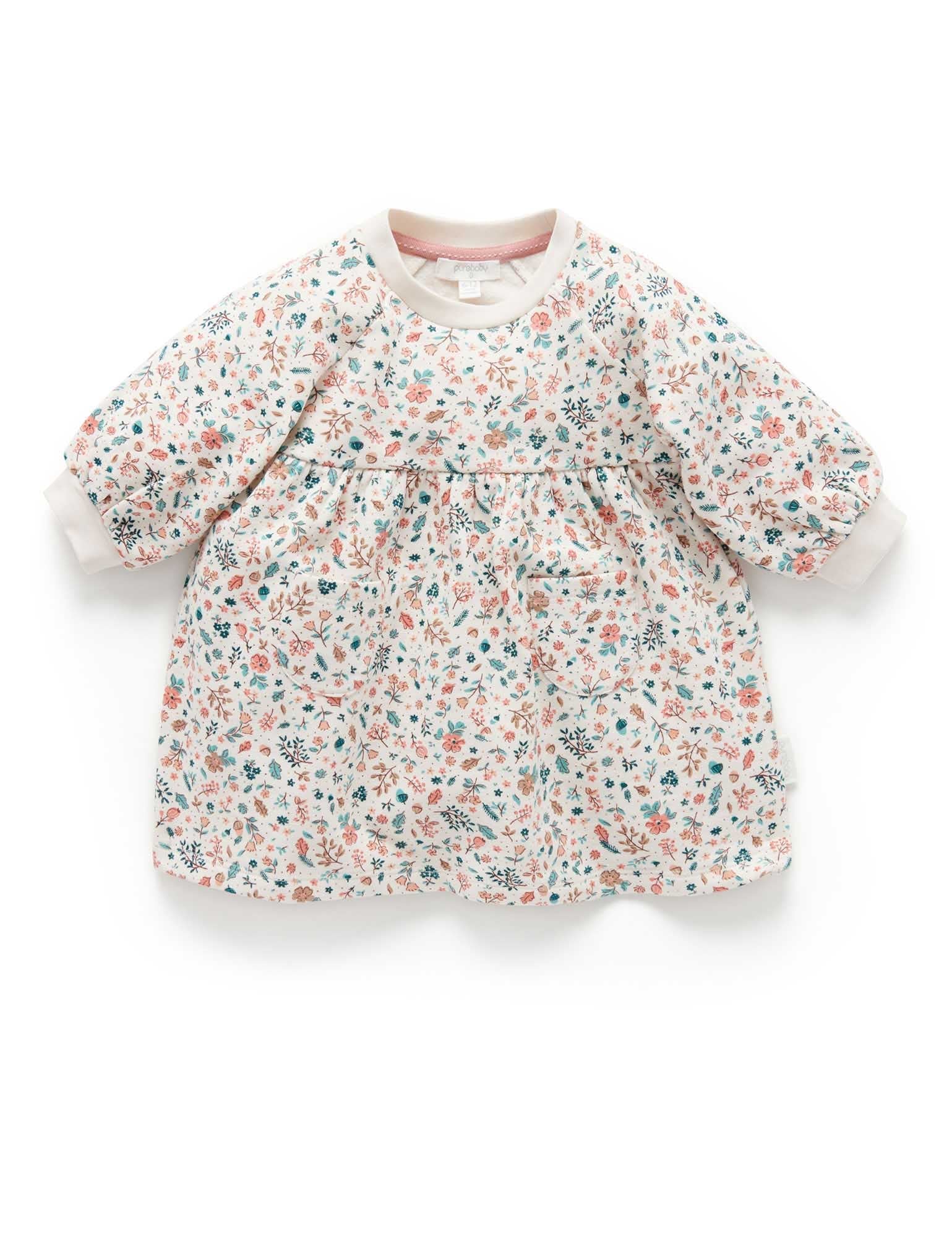 Fleece Dress - Leafy Print
